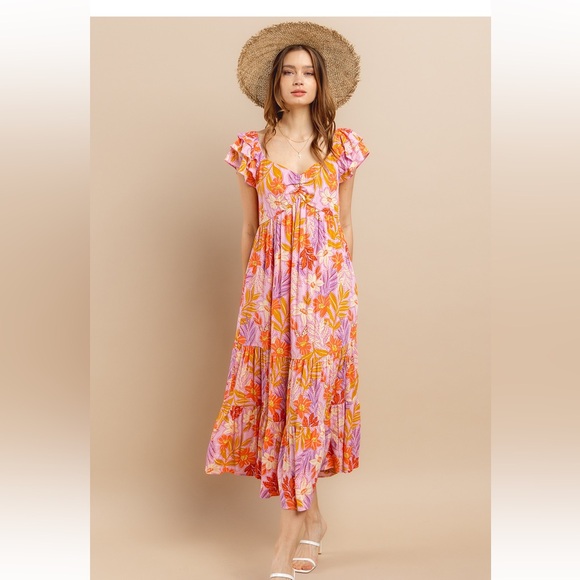 29 Beautiful Tiered Floral Print Midi Dress - Picture 4 of 7